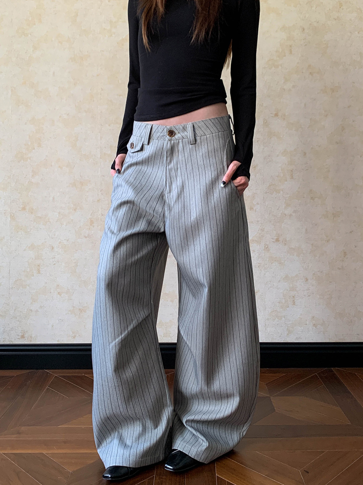 Tailored Trouser Wide - Pantalones casuales de pierna ancha con