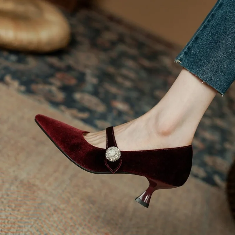 Zapatos Mary Jane con punta pu - Womens Heels reseña y precio