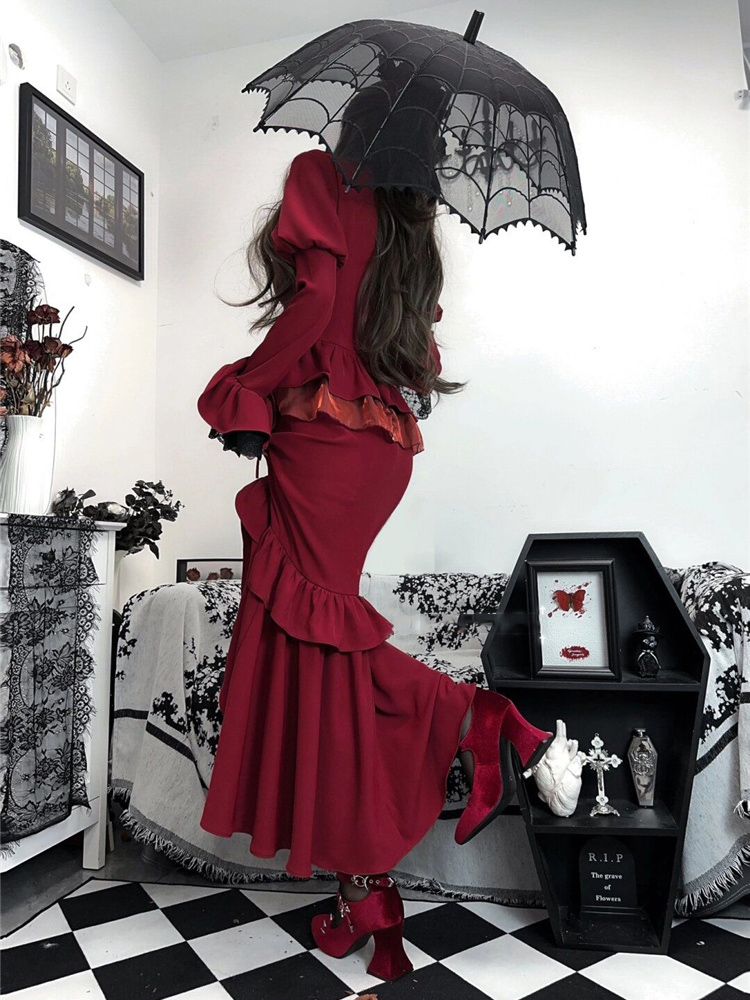 Vestido Vintage rojo de primav - Women'S Red Formal Wear reseña y precio