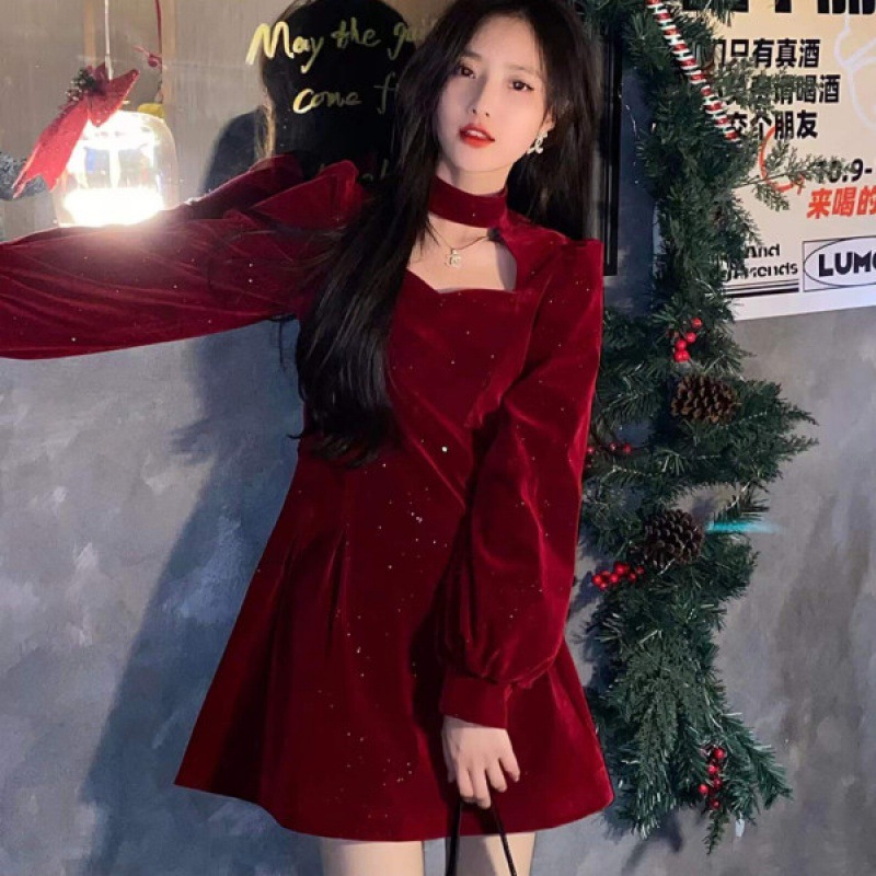 Vestido de terciopelo brillant - Women'S Red Formal Wear reseña y precio