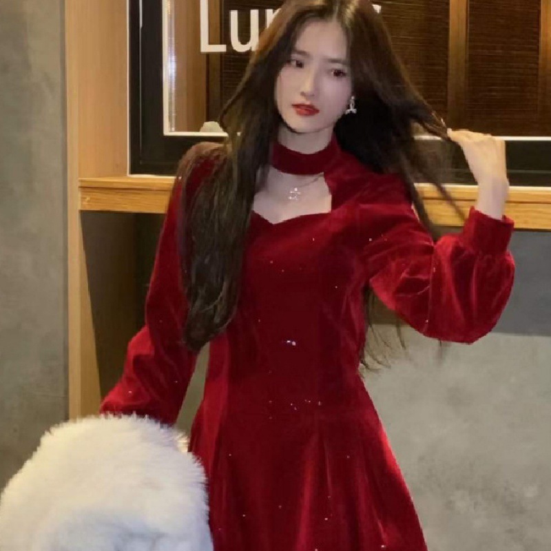 Vestido de terciopelo brillant - Women'S Red Formal Wear reseña y precio